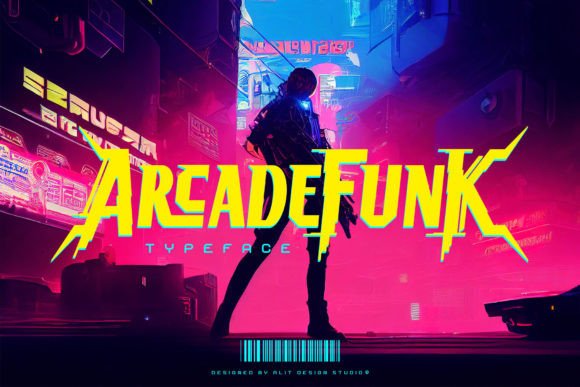 Arcade Funk Typeface: A Bold Display Font for Handmade Products and Craft Projects