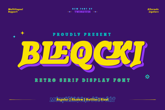 Bleqcki: A Retro Serif Display Font for Handmade Products