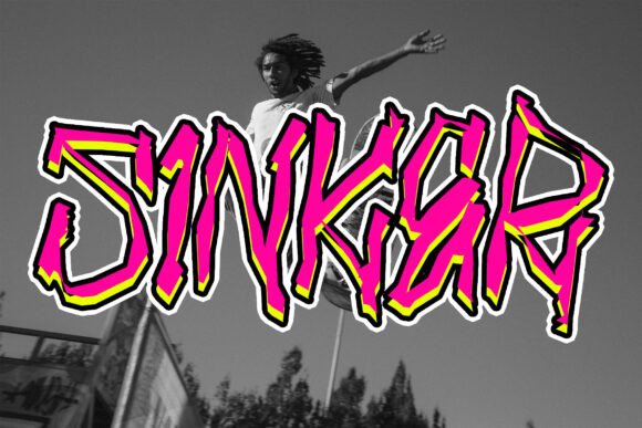 Sinker Font: A Rough Brush Display Typeface for Handmade Products